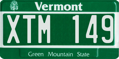 VT license plate XTM149