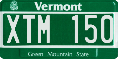 VT license plate XTM150