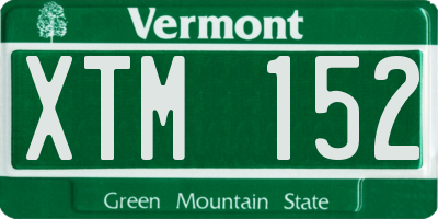 VT license plate XTM152