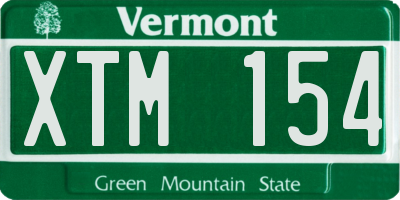 VT license plate XTM154