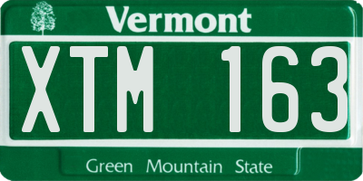 VT license plate XTM163