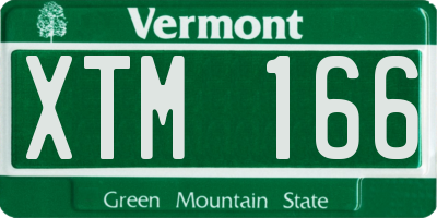 VT license plate XTM166