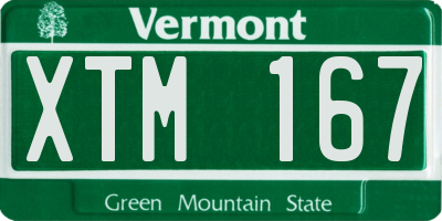 VT license plate XTM167