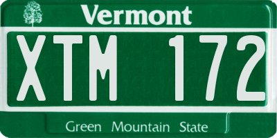 VT license plate XTM172