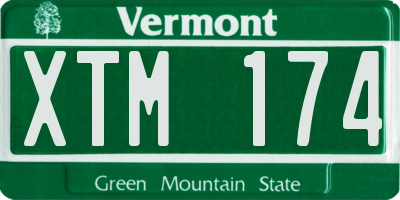 VT license plate XTM174