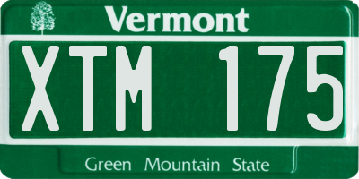 VT license plate XTM175