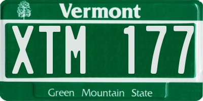 VT license plate XTM177