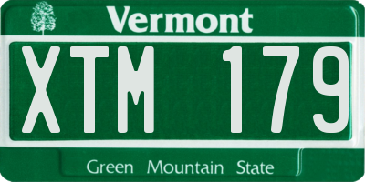 VT license plate XTM179
