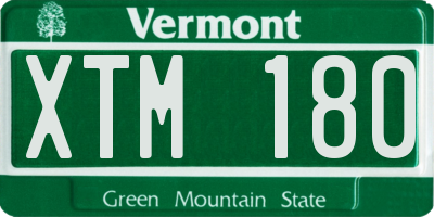 VT license plate XTM180