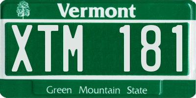 VT license plate XTM181