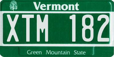 VT license plate XTM182