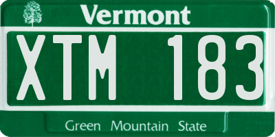 VT license plate XTM183