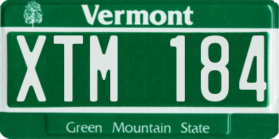 VT license plate XTM184
