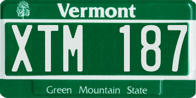 VT license plate XTM187