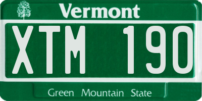 VT license plate XTM190