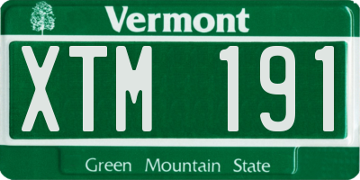 VT license plate XTM191