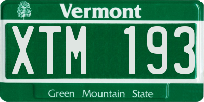 VT license plate XTM193