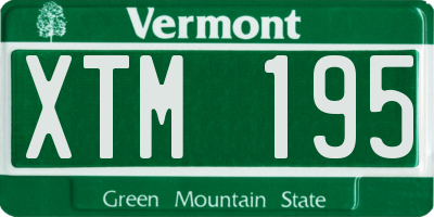 VT license plate XTM195