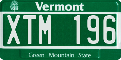 VT license plate XTM196