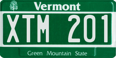 VT license plate XTM201