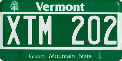 VT license plate XTM202