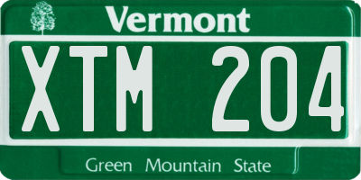 VT license plate XTM204