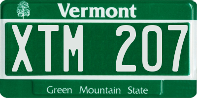 VT license plate XTM207