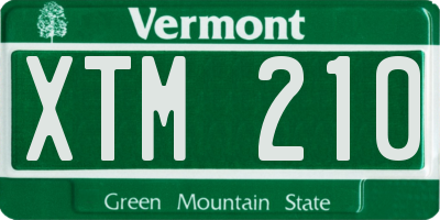 VT license plate XTM210