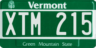 VT license plate XTM215