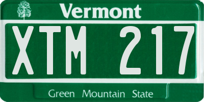 VT license plate XTM217