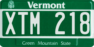 VT license plate XTM218