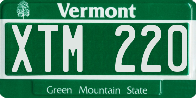 VT license plate XTM220