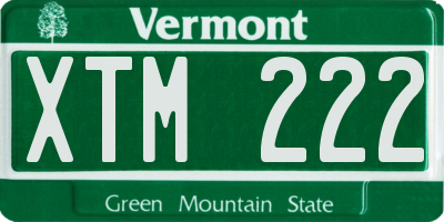 VT license plate XTM222