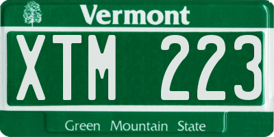 VT license plate XTM223
