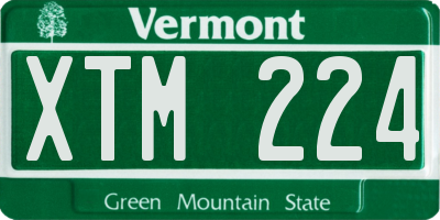 VT license plate XTM224