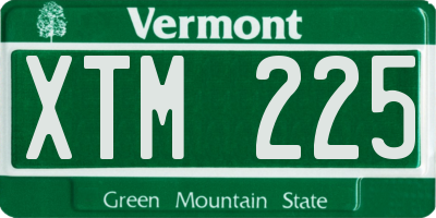 VT license plate XTM225