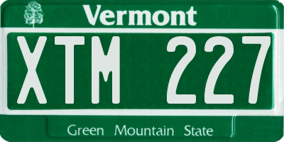 VT license plate XTM227