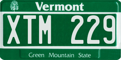 VT license plate XTM229