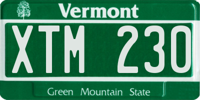 VT license plate XTM230