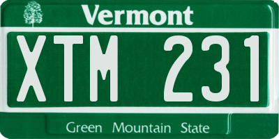 VT license plate XTM231