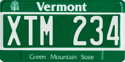 VT license plate XTM234