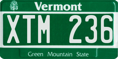 VT license plate XTM236