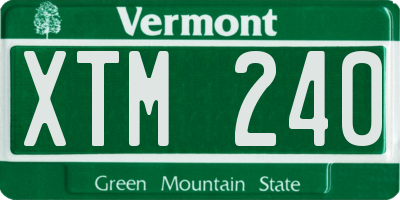 VT license plate XTM240