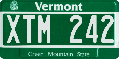 VT license plate XTM242