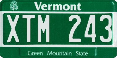 VT license plate XTM243
