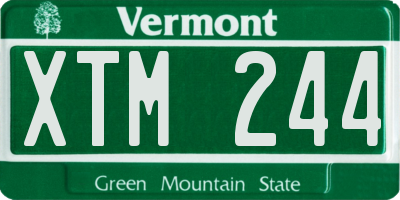 VT license plate XTM244