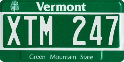 VT license plate XTM247