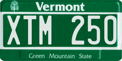 VT license plate XTM250