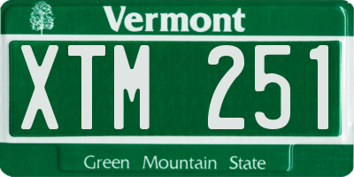 VT license plate XTM251