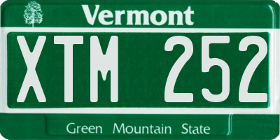 VT license plate XTM252